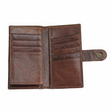Men's Long Oil Wax Leather Wallet Money Clip LI-1595