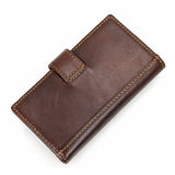 Men's Long Oil Wax Leather Wallet Money Clip LI-1595