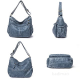 Vintage Leather Shoulder Bag for Women Crossbody Tote Sac