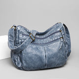 Vintage Leather Shoulder Bag for Women Crossbody Tote Sac