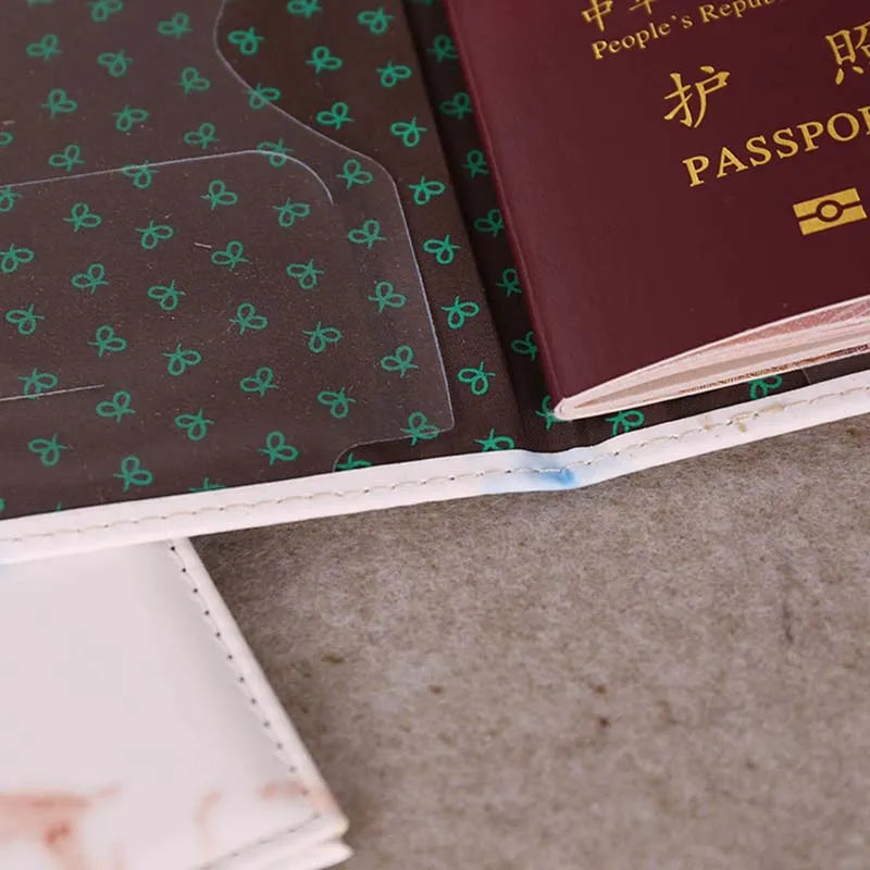 Waterproof Marble Style Passport Holder Cover
