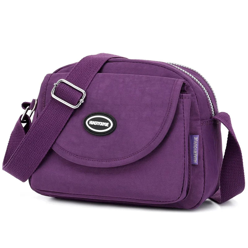 Waterproof Light Nylon Women Crossbody Bag Multi-Pockets Female Shoulder Bag