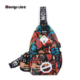 Waterproof Oxford Sling Rucksack Backpack Knapsack School Travel Men Shoulder Cr