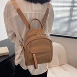 Waterproof Leather Women Backpack College Style Rucksack