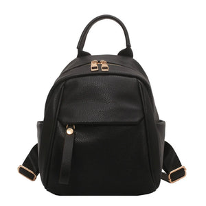 Waterproof Leather Women Backpack College Style School Bags