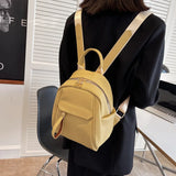 Waterproof Leather Women Backpack College Style Travel Rucksack School Bags
