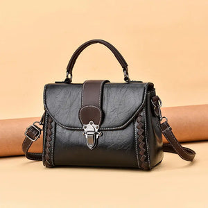 High Weave Tote Women's Handbags PU Leather Vintage Women Shoulder Bag