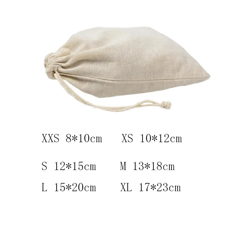 Colorful Storage Linen Bags Organza Drawstring Wedding Christmas Pouches