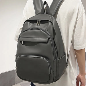 High Woman Backpack Leather Rucksack Women's Knapsack Multi-pocket Bagpacks