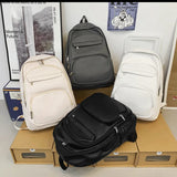 High Woman Backpack Leather Rucksack Women's Knapsack Multi-pocket Bagpacks