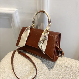 Vintage Stone PU Leather Women Shoulder Bag Crossbody