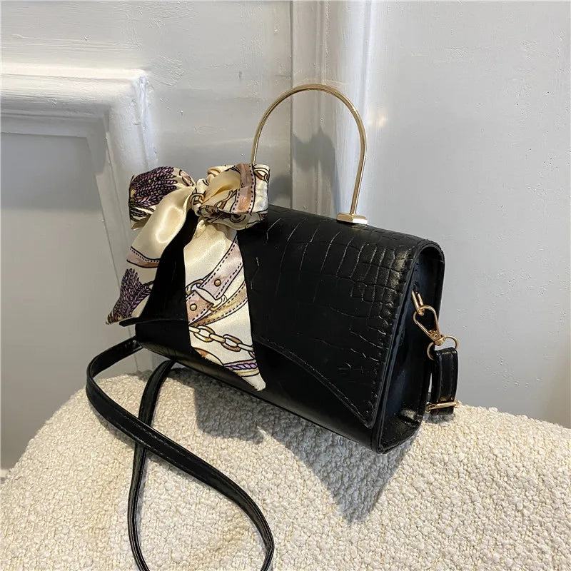 Vintage Stone PU Leather Women Shoulder Bag Crossbody