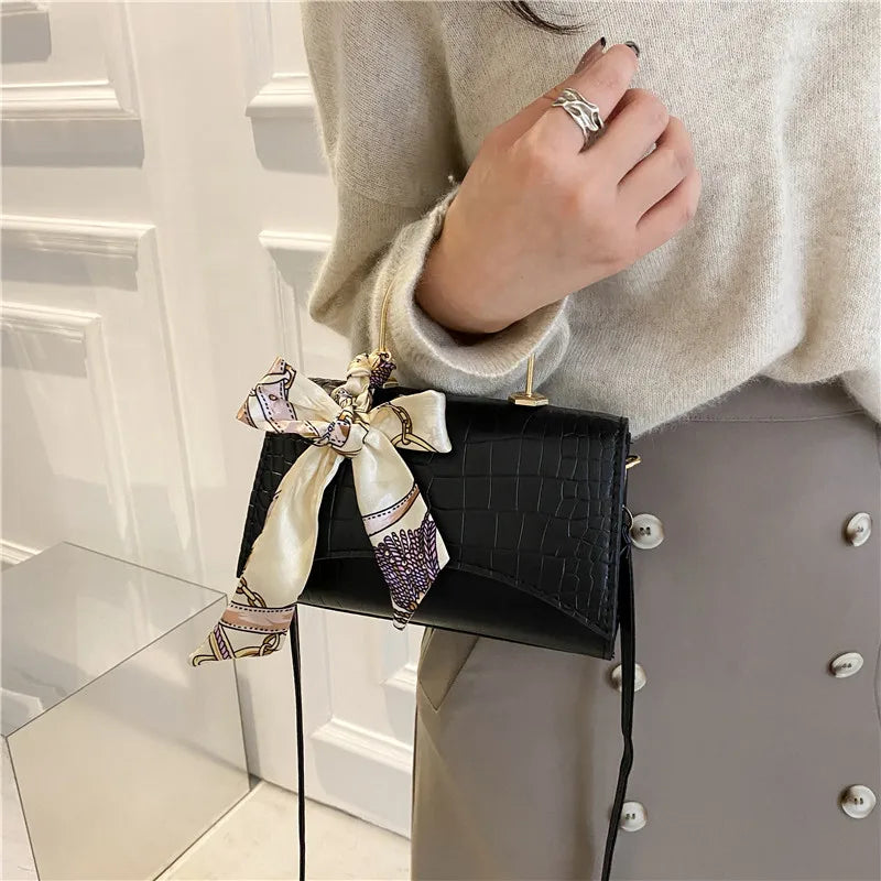 Vintage Stone PU Leather Women Shoulder Bag Crossbody