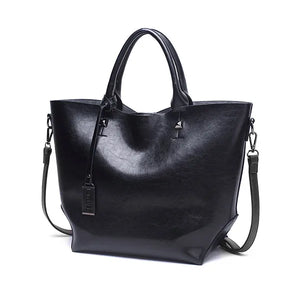High Women Bucket Bag Oil Wax Women Leather Handbags Big Tote Famous Brands