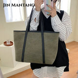 High Women Canvas Handbags Ladies Large Capacity Shoulder Bag