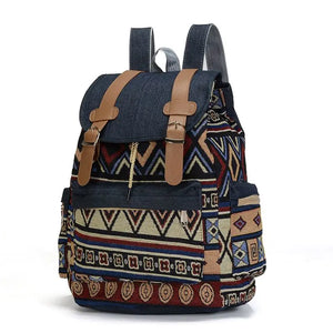 High Women Canvas Vintage Backpack Ethnic Backpacks Bohemian Backpack Schoolbag
