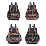 Women Canvas Vintage Backpack Ethnic Bohemian Schoolbag