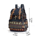 Women Canvas Vintage Backpack Ethnic Bohemian Schoolbag