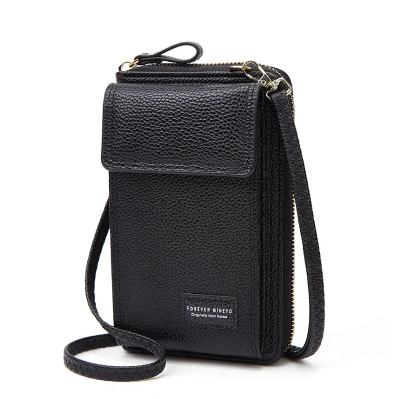 Women Cell Phone Pocket Purse Style PU Leather Crossbody Bag