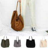 High Women Corduroy Shoulder Bag Large Capacity Female Big Tote Handbag