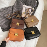 Vintage Brown Leather Handbag Crossbody Messenger Bag