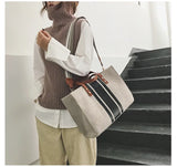 High Women Linen Tote Large Capacity Female Casual Shoulder Bag