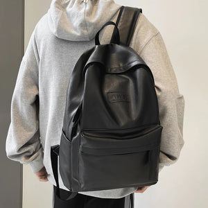 High Capacity Travel Backpack Soft Leather Men's Girl Back Pack