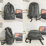 High Capacity Travel Backpack Soft Leather Men's Girl Back Pack