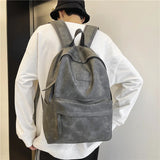 High Capacity Travel Backpack Soft Leather Men's Girl Back Pack