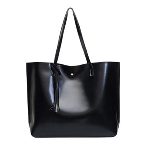 Vintage Women Messenger Bags Leather Tassel Handbags Big Size Tote Shoulder Bag