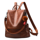 Vintage Women Pu Leather Backpack Casual Travel Shoulder Bag Laptop School Bags
