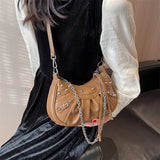 Women Leather Chain Shoulder Bag Small Crossbody Bags