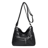 High Women Shoulder Bag Pu Leather Crossbody Bag Multi-pockets Messenger Bag