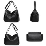 Women Shoulder Bags PU Leather Crossbody Bag Multi-pockets Ladies Messenger Bag