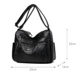 Women Shoulder Bags PU Leather Crossbody Bag Multi-pockets Ladies Messenger Bag