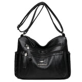 Women Shoulder Bags PU Leather Crossbody Bag Multi-pockets Ladies Messenger Bag