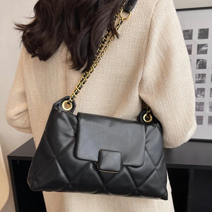 Small Chain Shoulder Bag Pu Leather Crossbody Tote Messenger Bag
