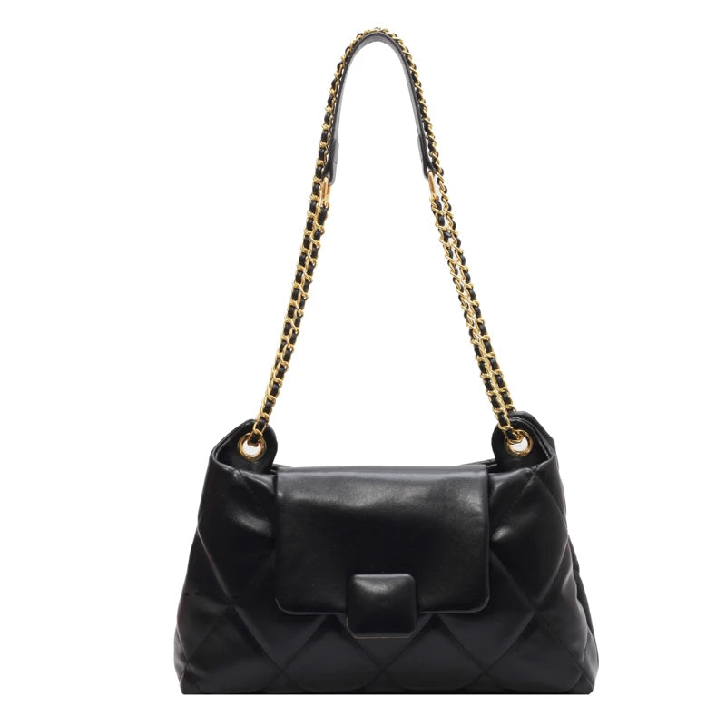 Small Chain Shoulder Bag Pu Leather Crossbody Tote Messenger Bag