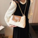 Small Chain Shoulder Bag Pu Leather Crossbody Tote Messenger Bag