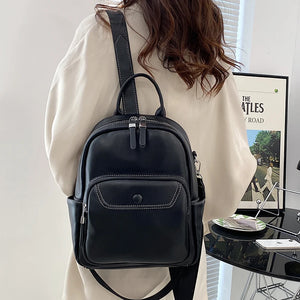 Women Small PU Leather Backpacks Ladies Shoulder Travel Bag Casual School Bags