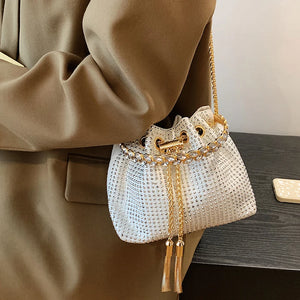 Women Small Pu Leather Handbags Bucket Bags Ladies Shoulder Messenger Bags