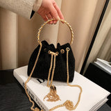 Women Small Pu Leather Handbags Bucket Bags Ladies Shoulder Messenger Bags