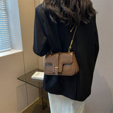 Women Small Pu Leather Shoulder Saddle Bag Casual Crossbody Bags