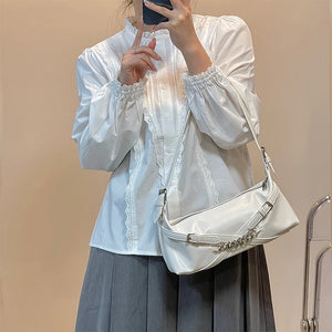 Women Small Shoulder Bags Pu Leather Chain Underarm Bag Clutch Purse Handbags