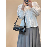 Women Small Shoulder Bags Pu Leather Chain Underarm Bag Clutch Purse Handbags