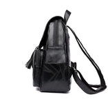 Women Vintage Backpack Large Capacity Leather Shoulder Bag For Teenager Girls