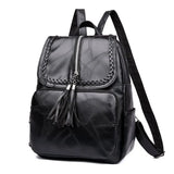 Women Vintage Backpack Large Capacity Leather Shoulder Bag For Teenager Girls
