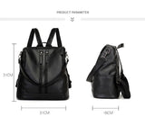 Women Vintage Backpack Large Capacity Leather Shoulder Bag For Teenager Girls
