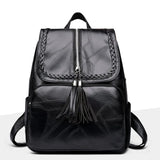 Women Vintage Backpack Large Capacity Leather Shoulder Bag For Teenager Girls