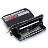 RFID Anti-theft Leather Women's Wallet Zipper Clutch Bag